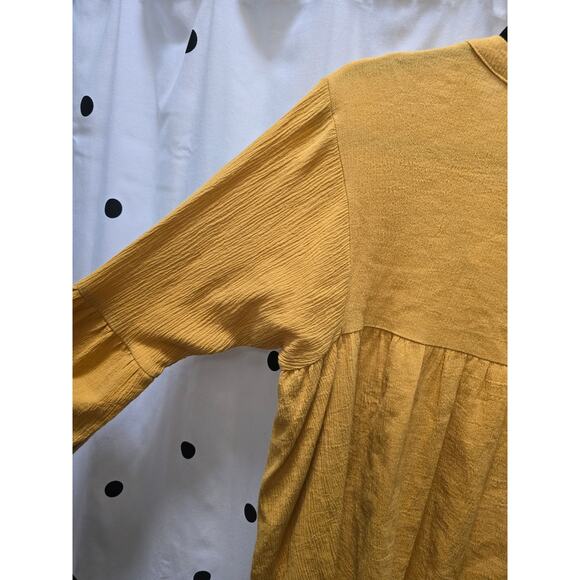 NWT Altar'd State lace detail oversized flowy long sleeve yellow top size small - Picture 7 of 9